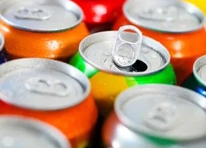 Cans of sweet drinks (or beer)