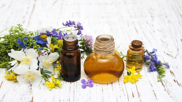 Nature oil with wildflowers