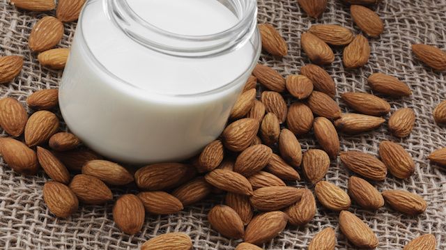 Almond milk and almonds