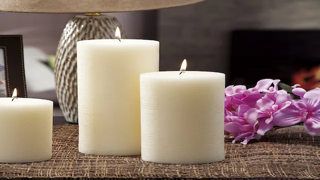 still life of home lighting candles or catalyst lamp