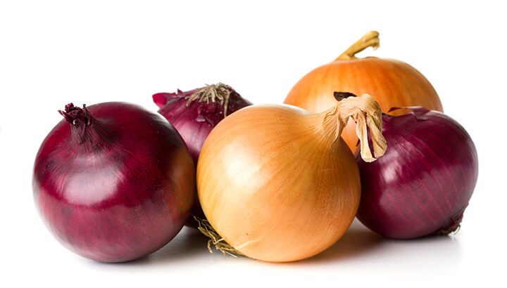 red and white onions