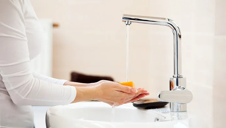 wash hands with soap