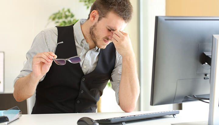 In order to combat eye strain from staring at a screen, try eye yoga.