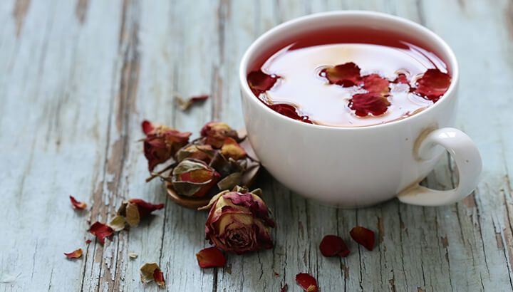 Rose petal tea is rich in antioxidants.